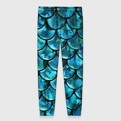 Женские брюки Бирюзовая кожа змеи / 3D-принт – фото 2