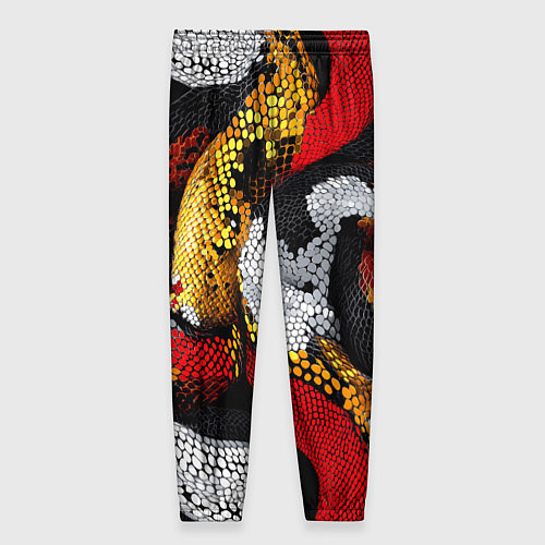Женские брюки Яркий змеиный паттерн / 3D-принт – фото 2
