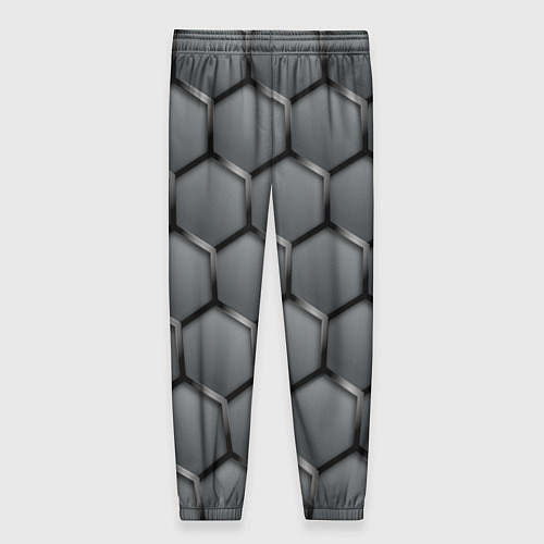 Женские брюки Стальные шестигранники на сером фоне / 3D-принт – фото 2