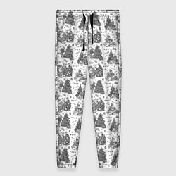 Брюки женские Новогодние зверята, цвет: 3D-принт