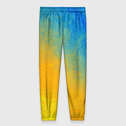 Женские брюки Желто голубой градиент / 3D-принт – фото 2