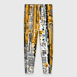 Женские брюки Cyberpunk pattern yellow