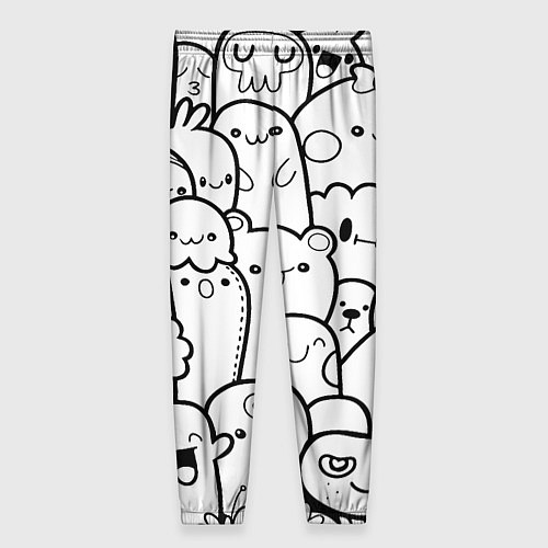 Женские брюки Doodle monsters / 3D-принт – фото 2