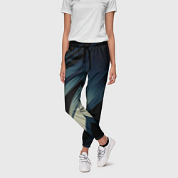 Брюки женские Чёрно-синий абстрактный с полосами, цвет: 3D-принт — фото 2