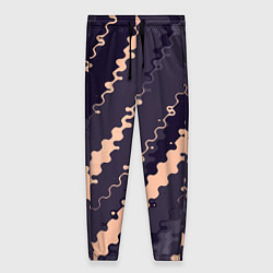 Женские брюки Фиолетовый с бежевым искажённые полосы