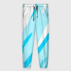 Женские брюки Белый с голубым абстракция