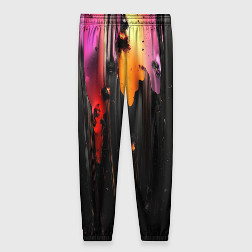 Женские брюки Разноцветная рельефная краска текстура / 3D-принт – фото 2