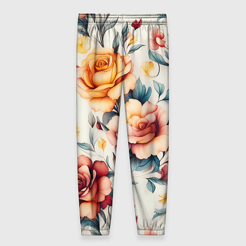 Женские брюки Паттерн с переплетением цветов / 3D-принт – фото 2