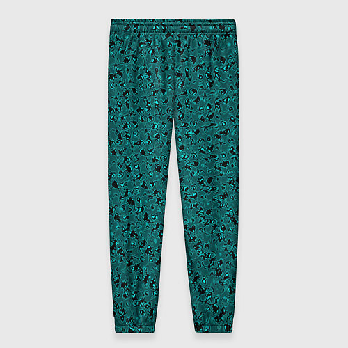 Женские брюки Тёмный бирюзовый с чёрным текстура / 3D-принт – фото 2