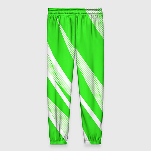 Женские брюки Яблочный зелёный абстракция с полосами / 3D-принт – фото 2