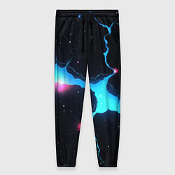 Женские брюки Голубой разлом в черной текстуре