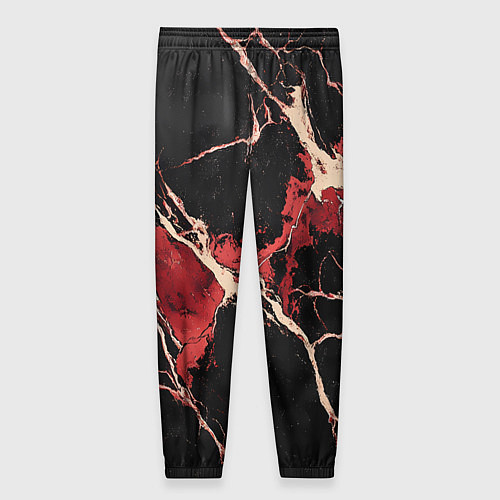 Женские брюки Красно-черная потертая текстура / 3D-принт – фото 2