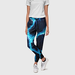 Брюки женские Голубая потертая текстура с разломом, цвет: 3D-принт — фото 2