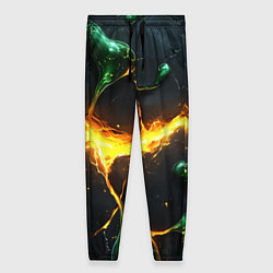 Женские брюки Разлом текстуры с зеленой слизью