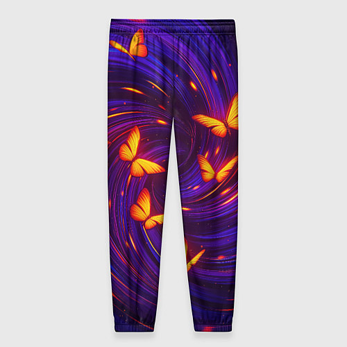 Женские брюки Бабочки и фон-спираль - эффект перпективы / 3D-принт – фото 2