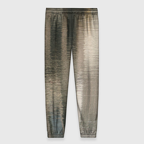 Женские брюки Размытые серо-бежевые полосы / 3D-принт – фото 2