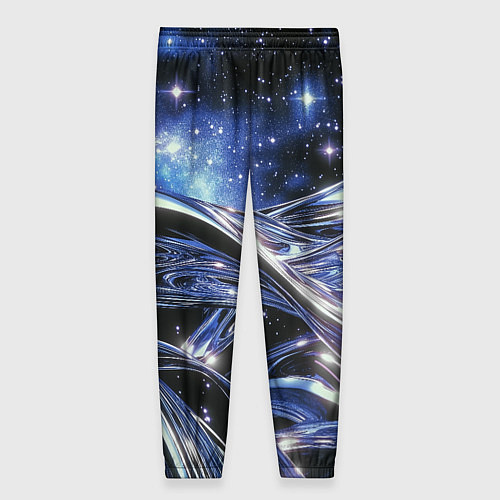 Женские брюки Закрученные линии и звезды - космическая абстракци / 3D-принт – фото 2