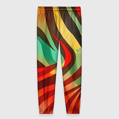 Женские брюки Жаркая полосатая абстракция / 3D-принт – фото 2