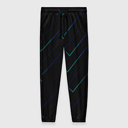 Брюки женские Color blue black, цвет: 3D-принт