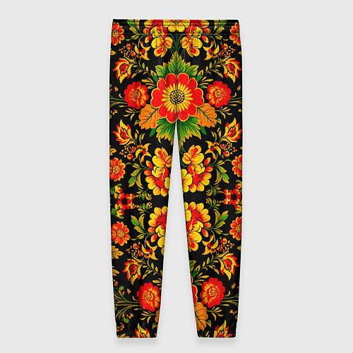 Женские брюки Русская хохломская роспись / 3D-принт – фото 2