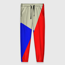 Женские брюки Серо-сине-красный трёхцветный