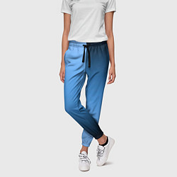 Брюки женские Градиент сине-голубой пополам, цвет: 3D-принт — фото 2