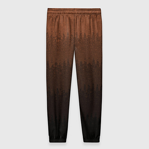 Женские брюки Чёрно-коричневый полосы от светлого к тёмному / 3D-принт – фото 2