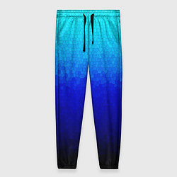 Брюки женские Градиент мозаика из голубого в чёрный, цвет: 3D-принт