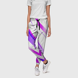 Брюки женские Color white pink, цвет: 3D-принт — фото 2