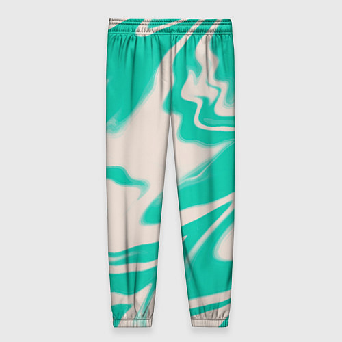 Женские брюки Color white turquoise / 3D-принт – фото 2