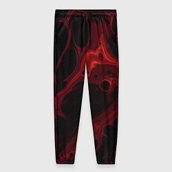 Брюки женские Черно-красная размытая абстракция, цвет: 3D-принт