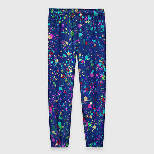 Женские брюки Синий с разноцветными брызгами / 3D-принт – фото 2