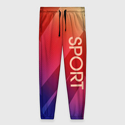 Брюки женские Sport красно-синий градиент, цвет: 3D-принт