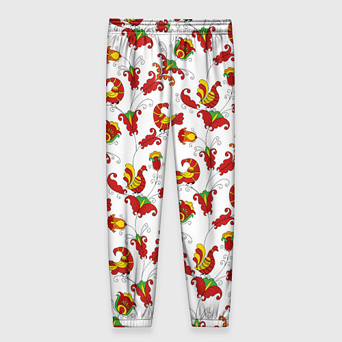 Женские брюки Русский народный орнамент в стиле росписей Северно / 3D-принт – фото 2