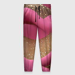 Брюки женские Кофейно-розовая блестящая текстура, цвет: 3D-принт