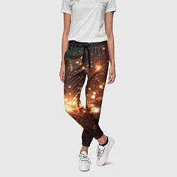 Брюки женские Искры и огоньки текстура, цвет: 3D-принт — фото 2