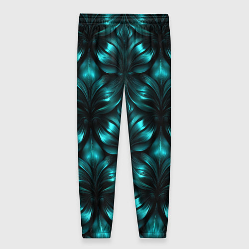 Женские брюки Зеленые узоры из абстрактных листьев - блестящий п / 3D-принт – фото 2