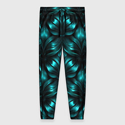 Женские брюки Зеленые узоры из абстрактных листьев - блестящий п