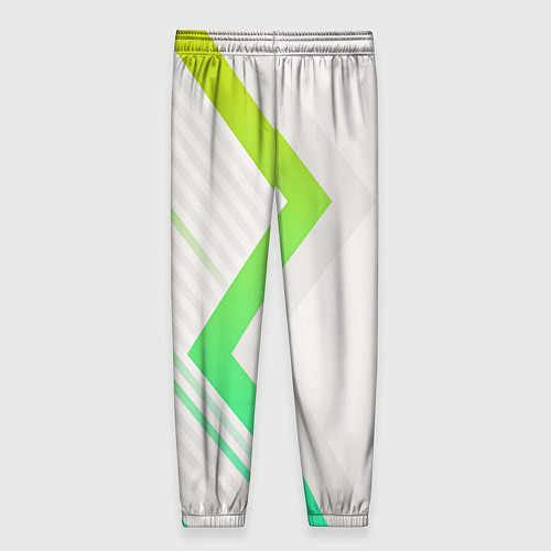 Женские брюки Color white line green / 3D-принт – фото 2