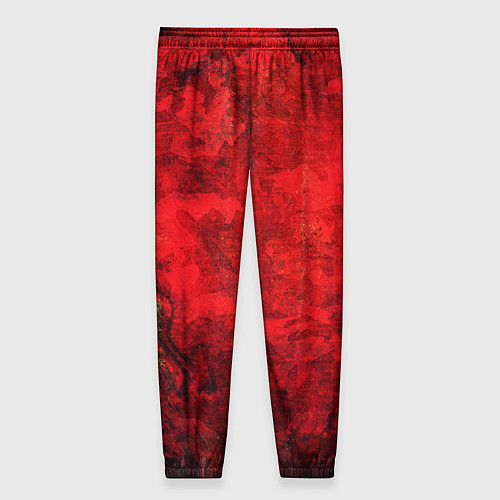 Женские брюки Абстракция - red shabby wall / 3D-принт – фото 2