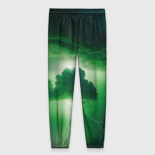 Женские брюки Зелёный гром / 3D-принт – фото 2