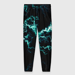 Брюки женские Lightning light blue glow, цвет: 3D-принт
