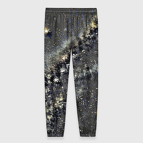 Женские брюки Тёмный серый абстракция звёзды / 3D-принт – фото 2