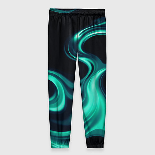 Женские брюки Color turquoise black / 3D-принт – фото 2