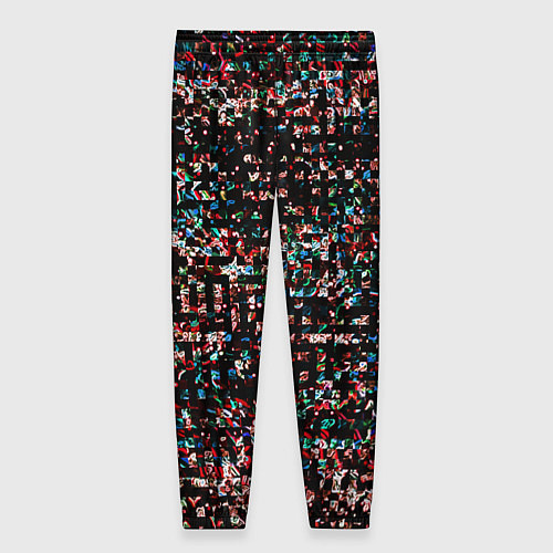 Женские брюки Тёмный чёрно-красный мелкий квадрат / 3D-принт – фото 2