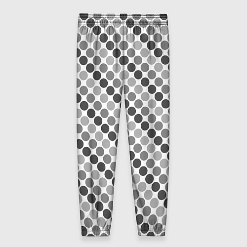 Женские брюки Черный и серый горох на белом фоне / 3D-принт – фото 2