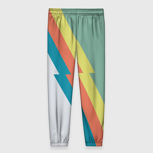 Женские брюки Рок молния Боуи весенняя палитра / 3D-принт – фото 2