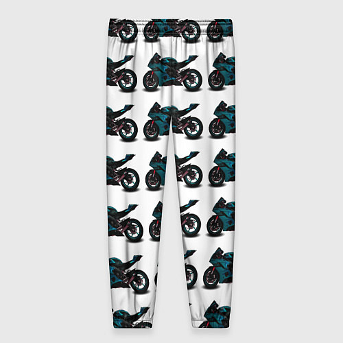 Женские брюки Motorbike blue / 3D-принт – фото 2