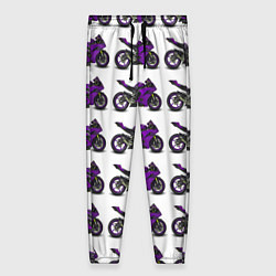 Брюки женские Motorcycle purple, цвет: 3D-принт