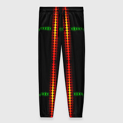 Женские брюки Neon black green circles